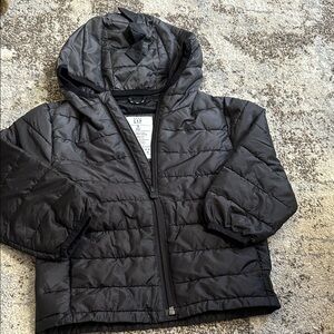 GAP Kids Black Hooded Quilted Puffer Jacket